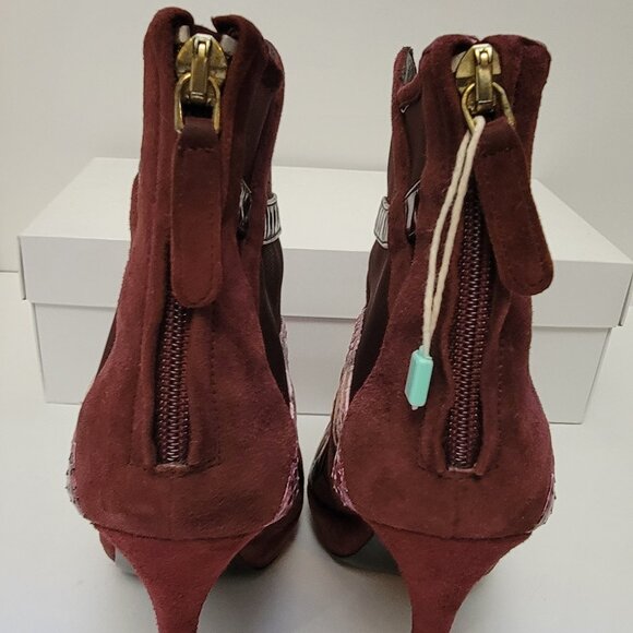 ROBERTO CAVALLI Python, Suede and Mesh Ankle Boots - Picture 7 of 14